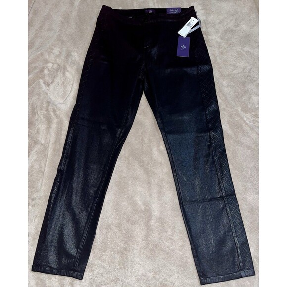 NJDJ Denim - NWT NYDJ Size 12 Antonia Coated Ladies Leggings M40B57CC3400 Color: Black